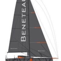 Side illustration of Beneteau Figaro 3 sailboat