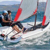 Beneteau First 14 SE sailboat with two people sailing