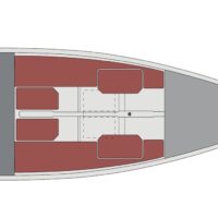 top view cabin illustration of a Beneteau First 24 sailboat