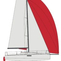 side illustration of Beneteau First 27 with full mast