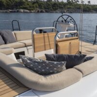 Beneteau First Yacht 53 helm and lounging area on deck