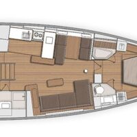 Beneteau First Yacht 53 blueprint illustration of interior option