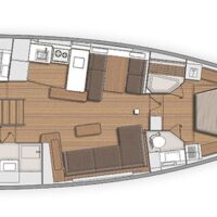 Beneteau First Yacht 53 blueprint illustration of interior option