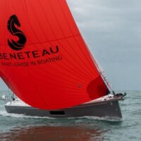 Beneteau Oceanis 30.1 with red sail