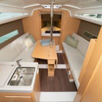 Beneteau Oceanis 30.1 galley and dining table