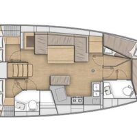 Beneteau Oceanis 40.1 blueprint illustration of interior option