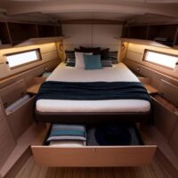 Beneteau Oceanis 46.1 stateroom bed with under storage drawers