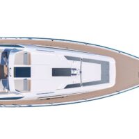 Beneteau Oceanis 46.1 blueprint illustration of deck option