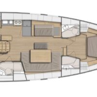 Beneteau Oceanis 46.1 blueprint illustration of interior option