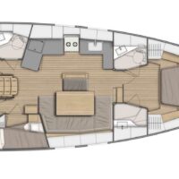 Beneteau Oceanis 46.1 blueprint illustration of interior option