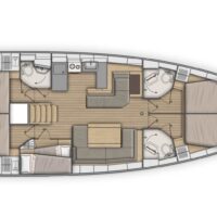 Beneteau Oceanis 51.1 blueprint illustration of interior option 1