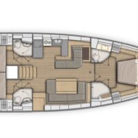 Beneteau Oceanis 51.1 blueprint illustration of interior option 2