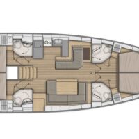Beneteau Oceanis 51.1 blueprint illustration of interior option 4