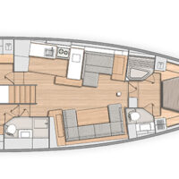Beneteau Oceanis Yacht 54 blueprint illustration of interior