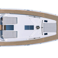 Beneteau Oceanis Yacht 54 blueprint illustration of deck