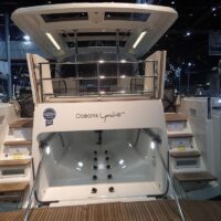 Beneteau Oceanis Yacht 62 back view at a boat show