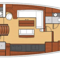 Beneteau Oceanis Yacht 62 interior option 1 technical drawing