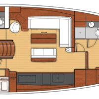 Beneteau Oceanis Yacht 62 interior option 2 technical drawing