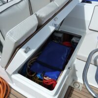 Beneteau Oceanis Yacht 62 exterior under seat compartment