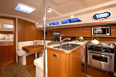 Catalina Yachts 355 galley and dining area
