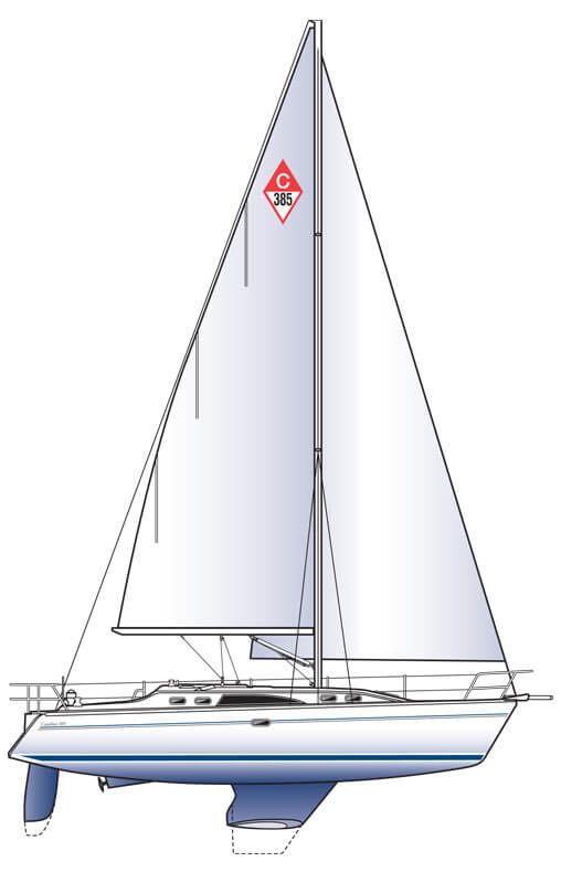 technical illustration of a Catalina Yachts 385