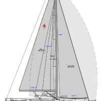 technical drawing side view of a Catalina Yachts 545