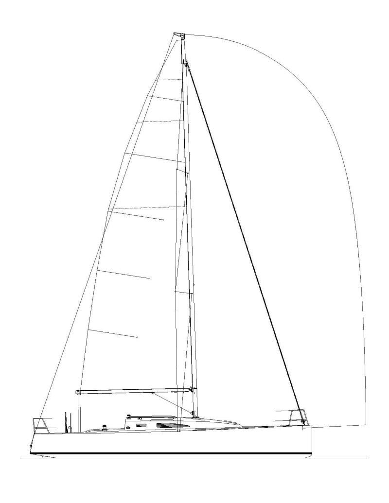 J Boats J/111 technical drawing side view
