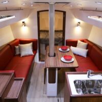 J Boats J/112e saloon with dining table up