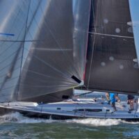 J Boats J/121 with full sails in open water