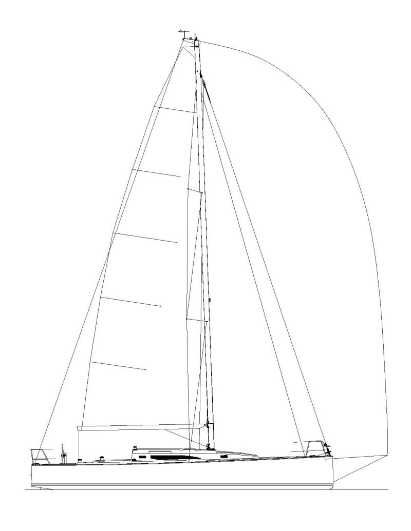 J Boats J/121 technical drawing side view
