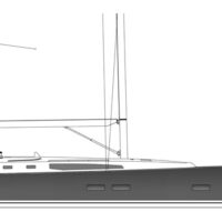 technical drawing of side view of a J Boats J/45