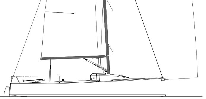 J Boats J/70 technical drawing side view