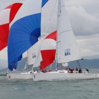 two J Boats J/80 with full sails