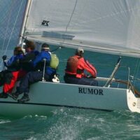 J Boats J/80 crew sailing in open waters