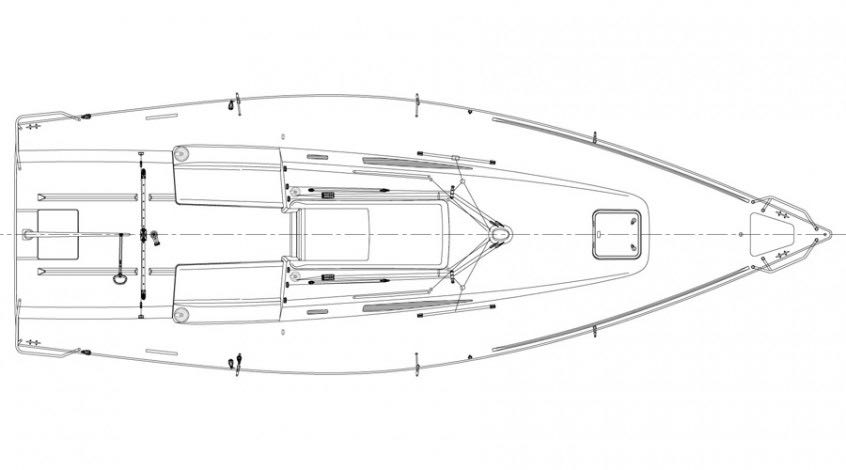 J Boats J/99 blueprint drawing of deck layout