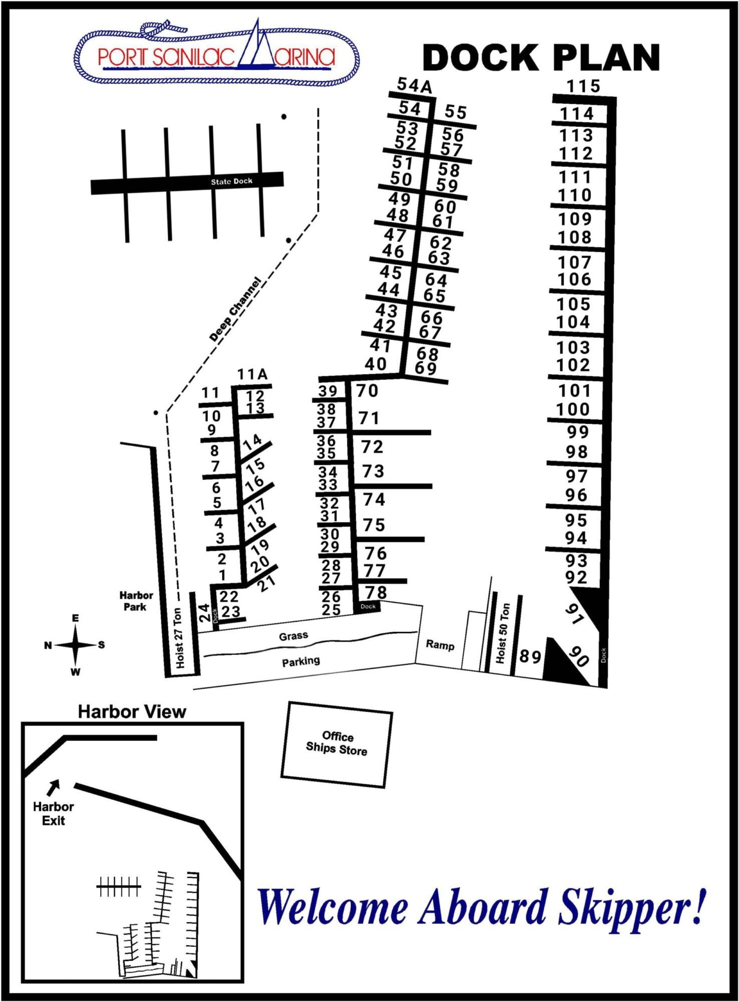 Port Sanilac Marina Dock Plan