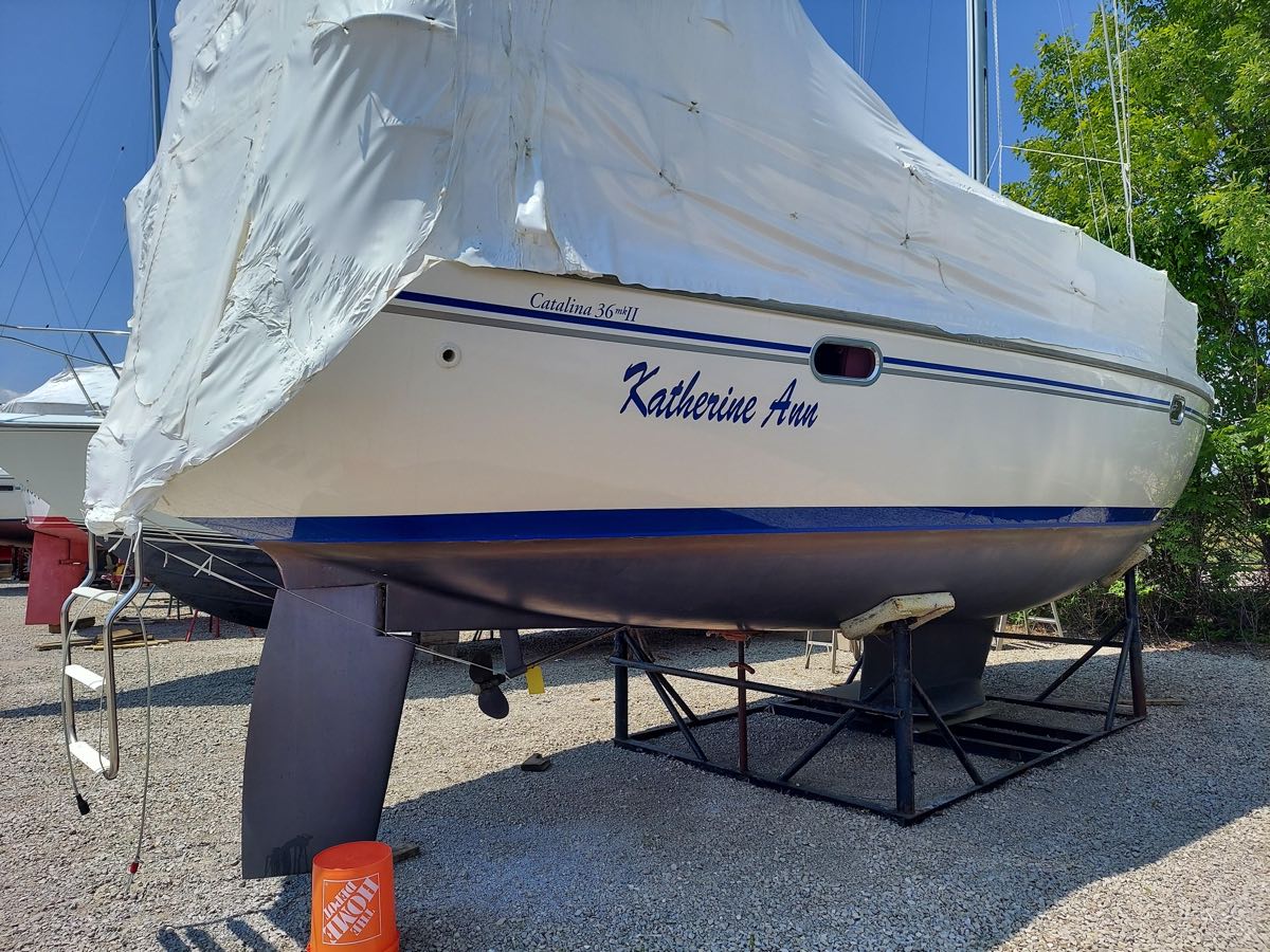 2006 Catalina 36 MK II with winterization cover over top half
