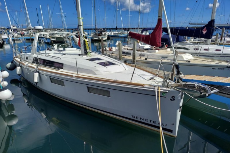 2020 Beneteau Oceanis 35.1 sailboat docked at Port Sanilac Marina