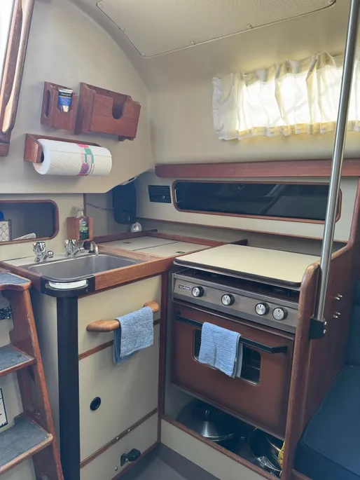 1980 C&C 32 sail boat galley