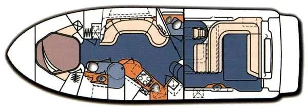 1997 Sea Ray 400 Sundancer interior layout illustration
