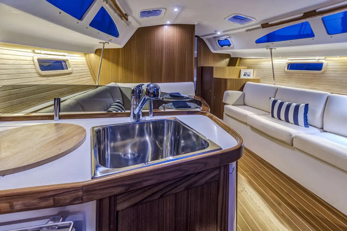 Catalina 316 sailboat galley with sink