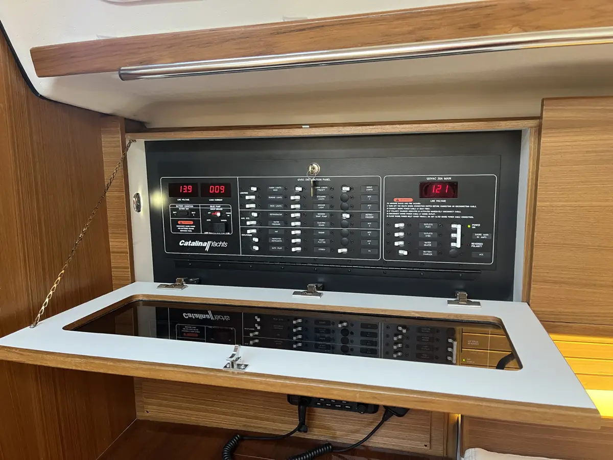 Catalina 386 sailboat interior control panel