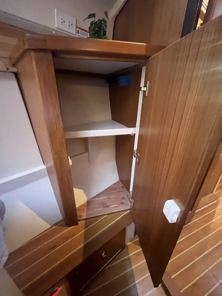 Catalina 386 sailboat interior storage area