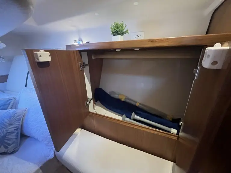 Catalina 386 sailboat interior TV