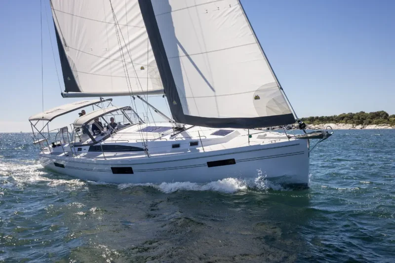 Catalina 426 sailboat with crew on water