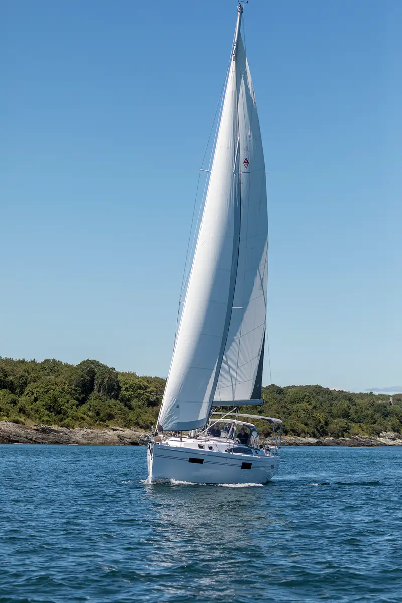 Catalina 426 sailboat with crew on water