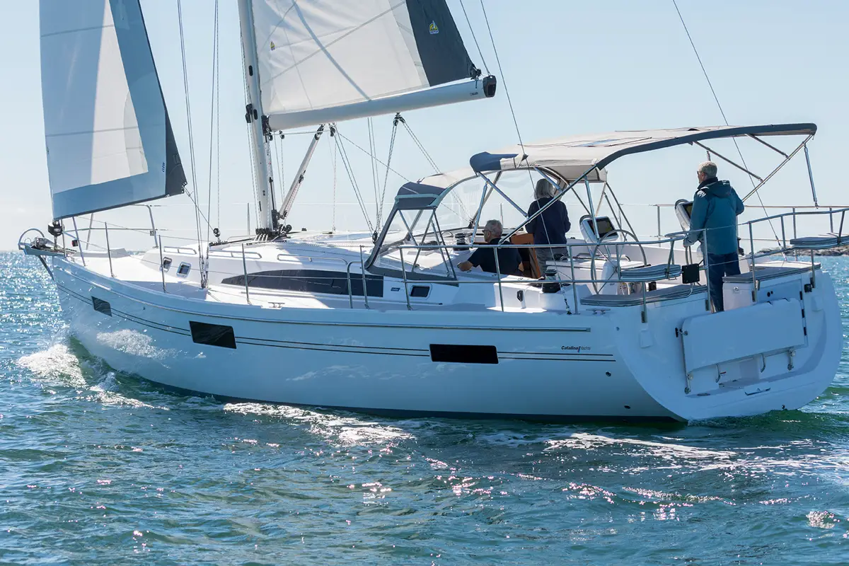 Catalina 426 sailboat with crew on water