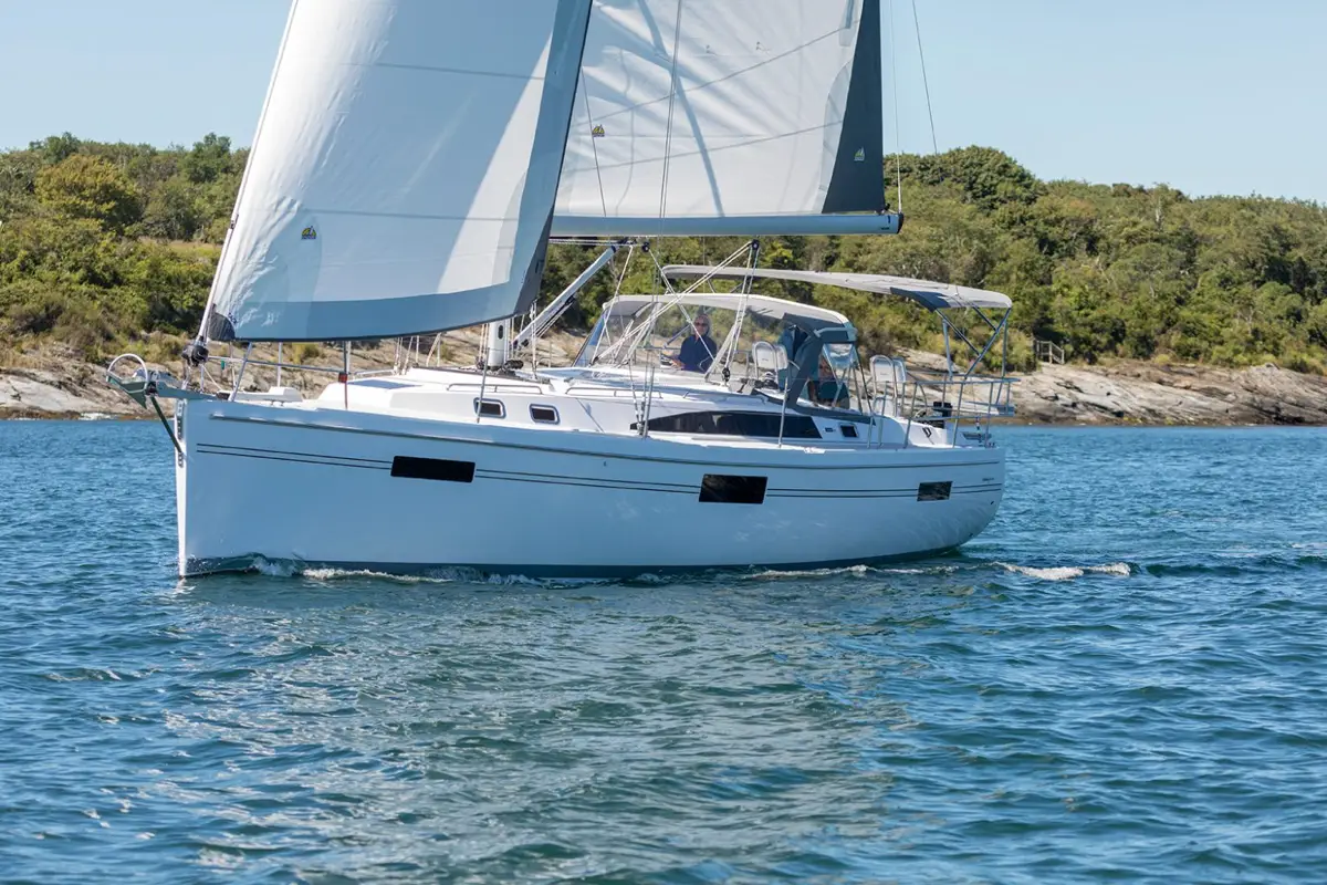 Catalina 426 sailboat with crew on water