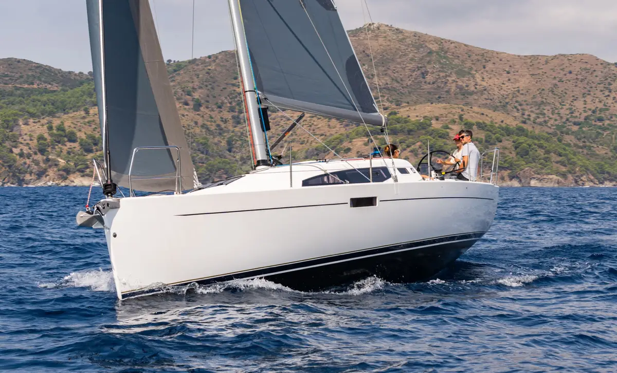Sailing a J-Boat J-36 sailboat.