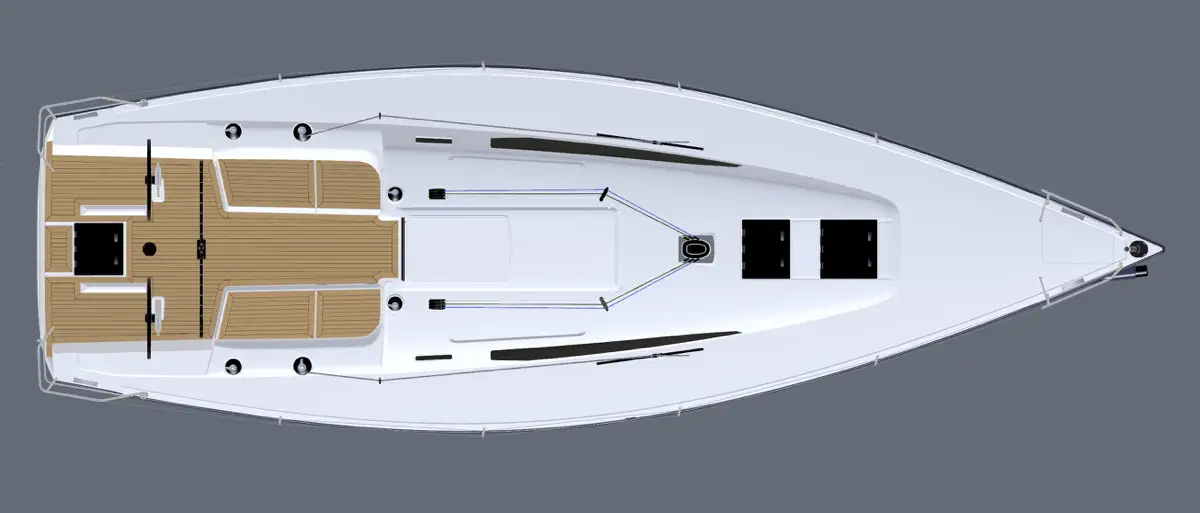Top 3D model of a J-Boat J-36 sailboat.